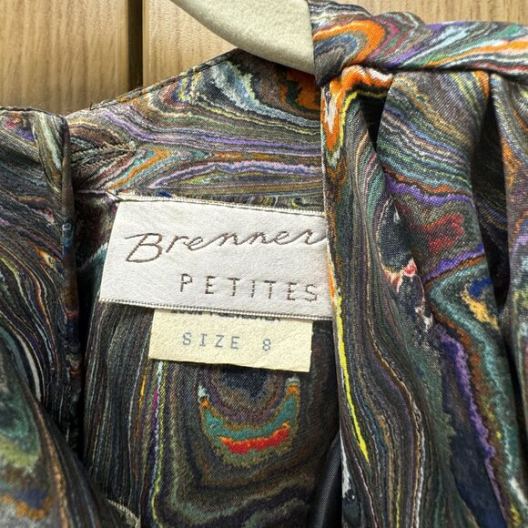 Brenner Petites Size 8 Retro Psychedelic Swirl Dress - Picture 2 of 7